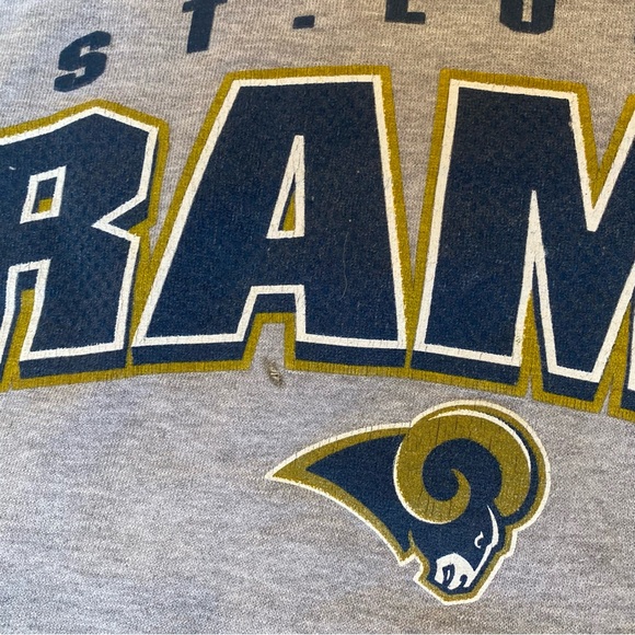 Vtg St. Louis Rams Football NFL Gray Crewneck Sweatshirt Mens XL - Picture 6 of 6